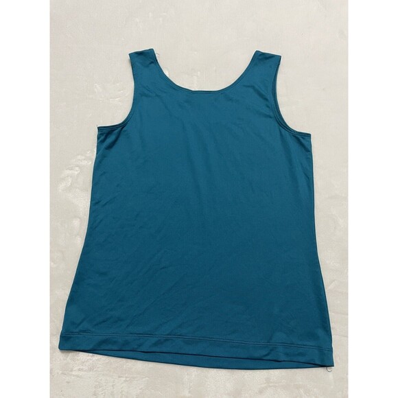 Chicos Additions Size 0 Tank Top Shell Blouse Turquoise Nylon Spandex Sleeveless - Picture 2 of 5